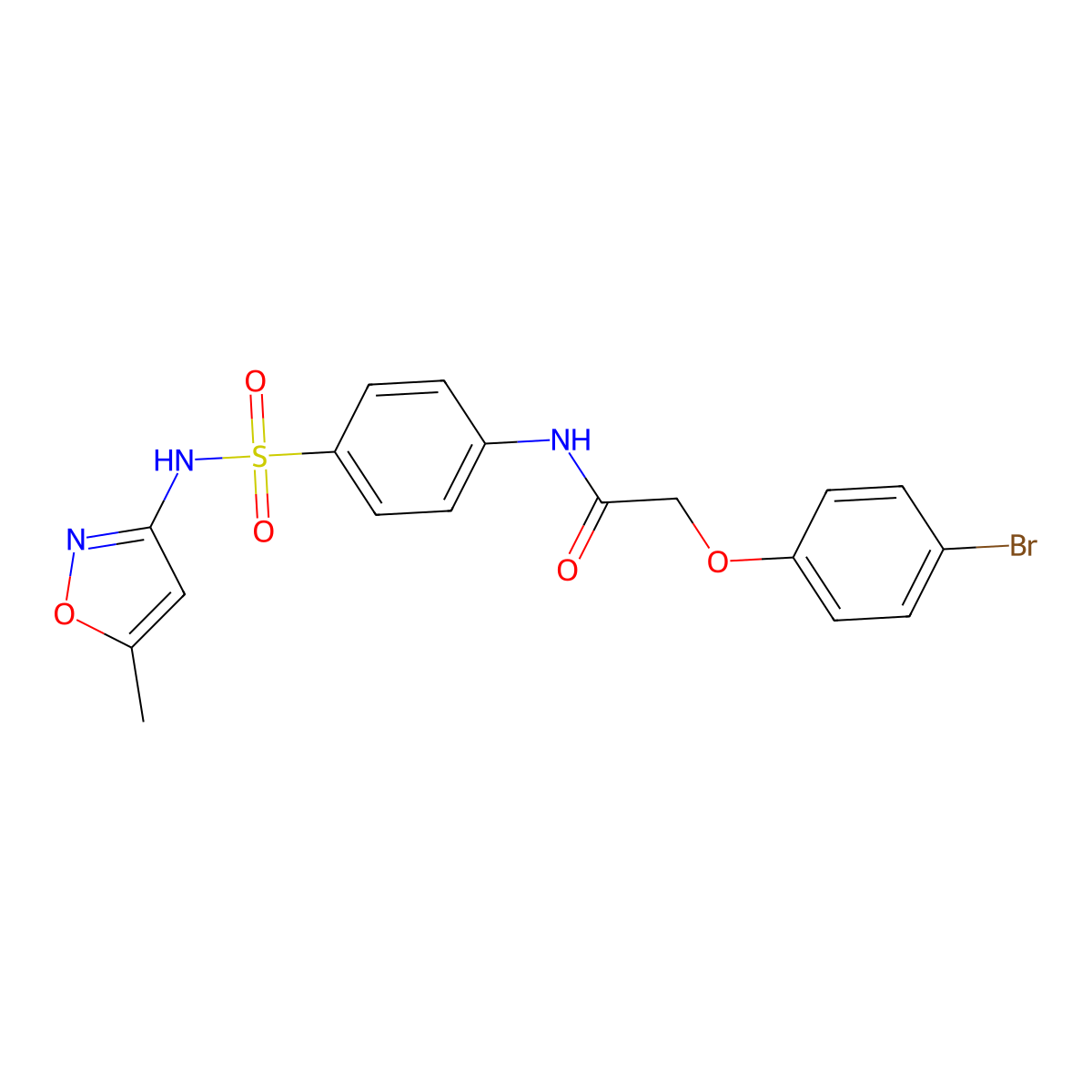 2-(4-bromophenoxy)-N-(4-{[(5-methyl-3-isoxazolyl)amino]sulfonyl}phenyl)acetamide molecular structure, CAS 433692-05-8