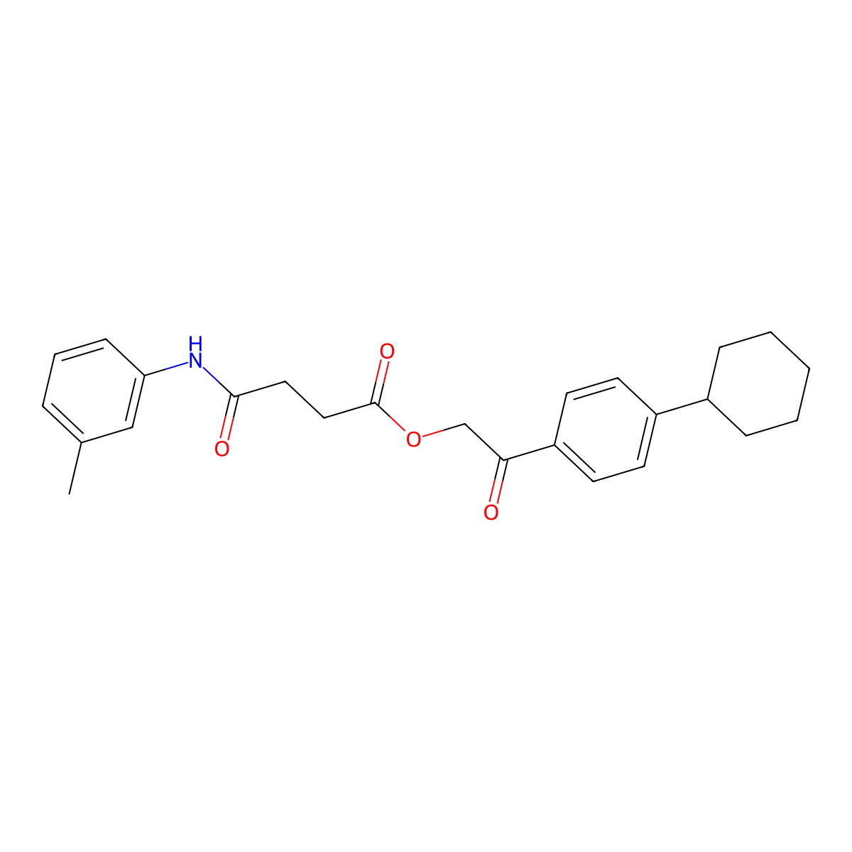 2-(4-Cyclohexylphenyl)-2-oxoethyl 4-oxo-4-(3-toluidino)butanoate molecular structure, CAS 433693-28-8