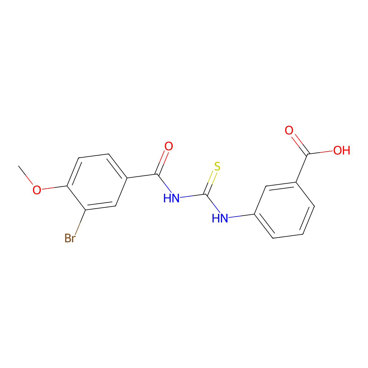 3-({[(3-Bromo-4-methoxyphenyl)carbonyl]carbamothioyl}amino)benzoic acid molecular structure, CAS 433693-29-9