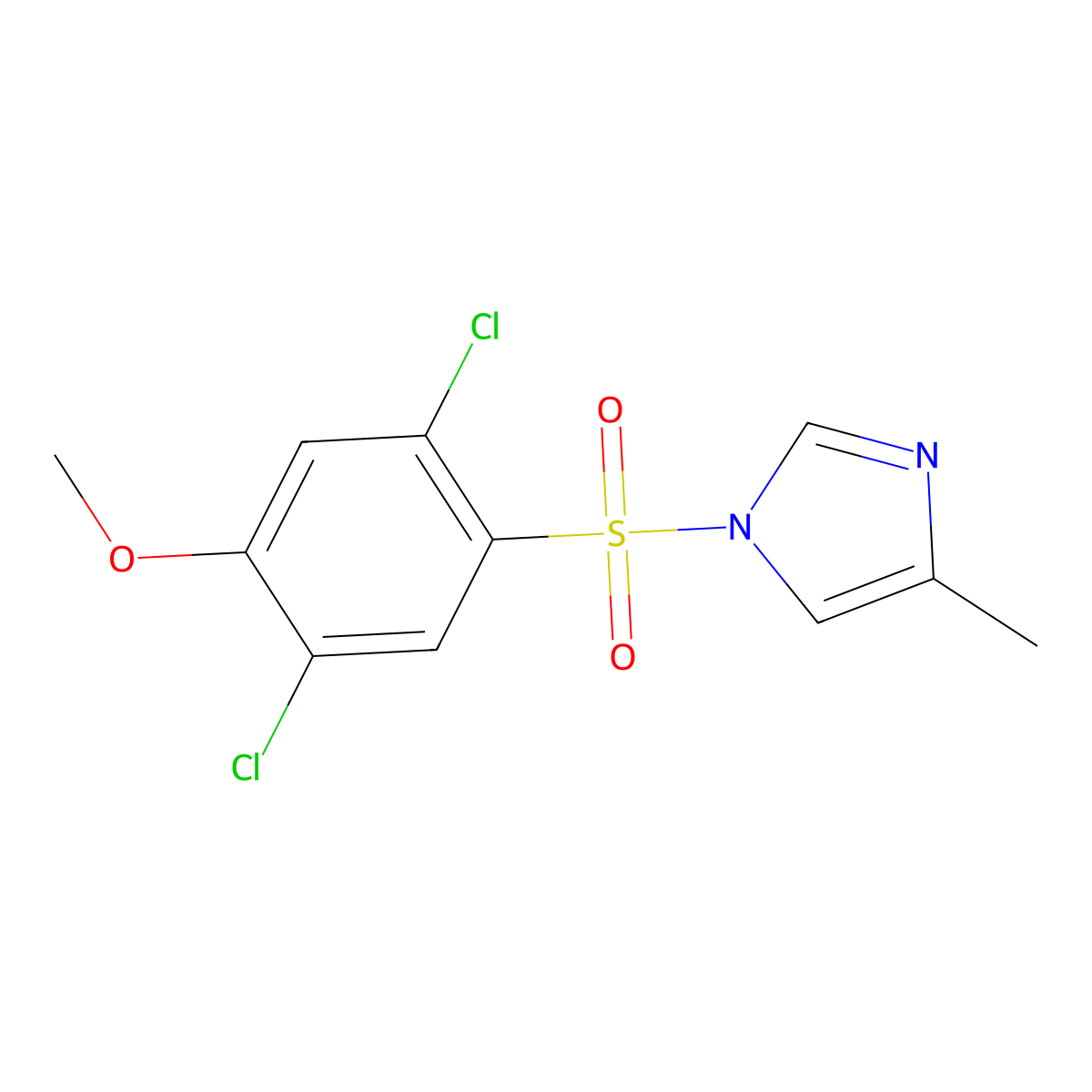 1-(2,5-Dichloro-4-methoxyphenyl)sulfonyl-4-methylimidazole molecular structure, CAS 433693-39-1