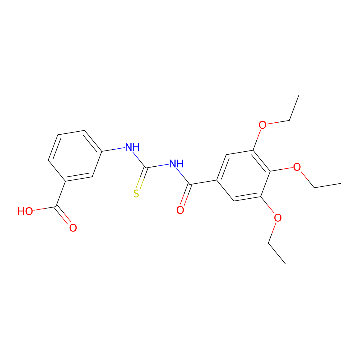3-({[(3,4,5-Triethoxyphenyl)carbonyl]carbamothioyl}amino)benzoic acid molecular structure, CAS 433693-43-7