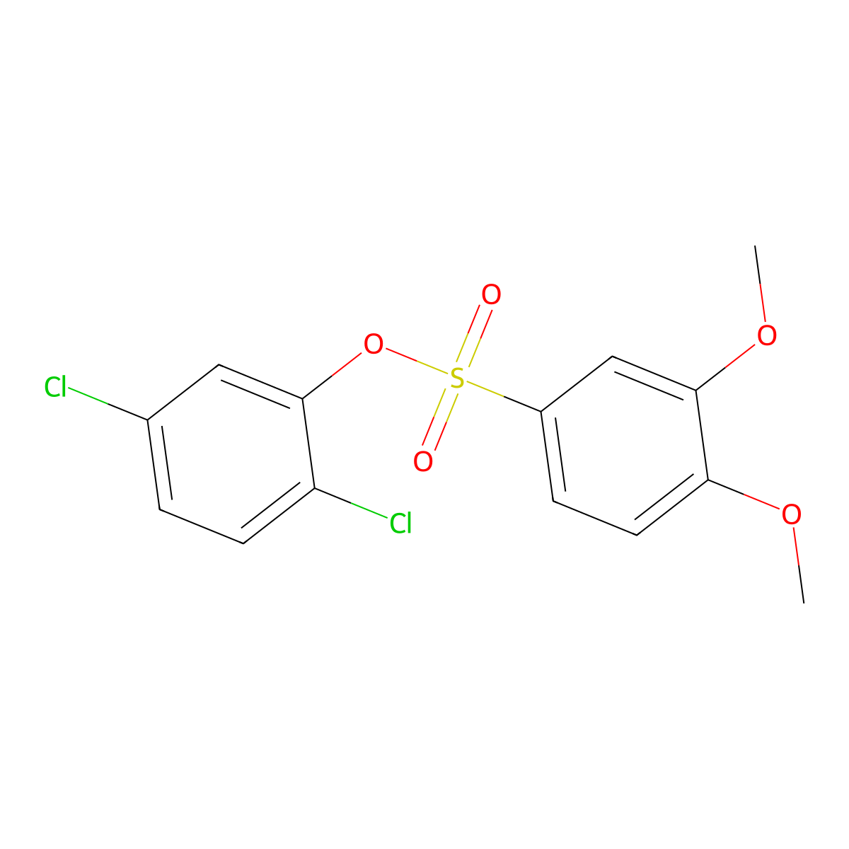 2,5-Dichlorophenyl 3,4-dimethoxybenzenesulfonate molecular structure, CAS 433693-45-9