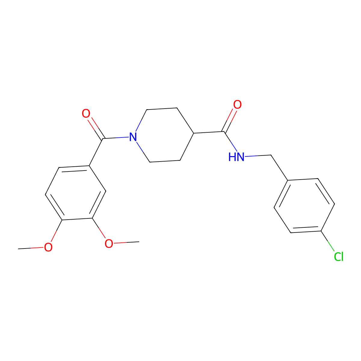 N-[(4-chlorophenyl)methyl]-1-(3,4-dimethoxybenzoyl)piperidine-4-carboxamide molecular structure, CAS 433693-50-6
