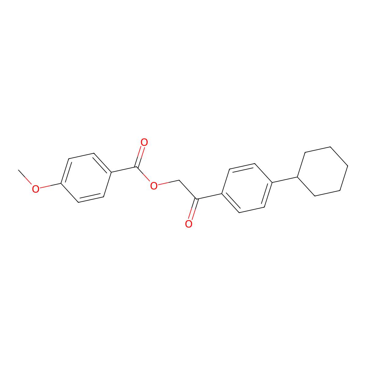 2-(4-Cyclohexylphenyl)-2-oxoethyl 4-methoxybenzoate molecular structure, CAS 433693-55-1