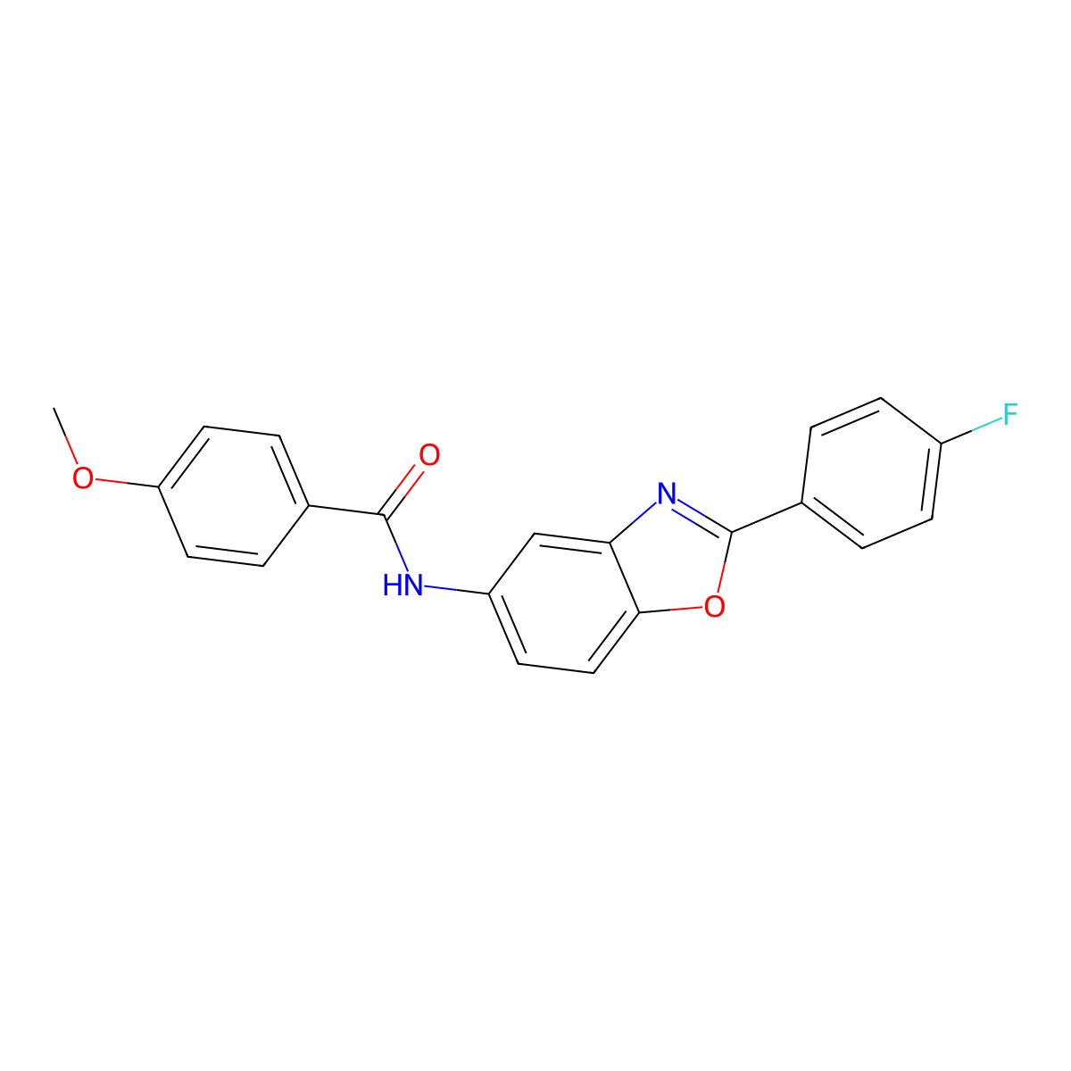 N-[2-(4-fluorophenyl)-1,3-benzoxazol-5-yl]-4-methoxybenzamide molecular structure, CAS 433693-60-8