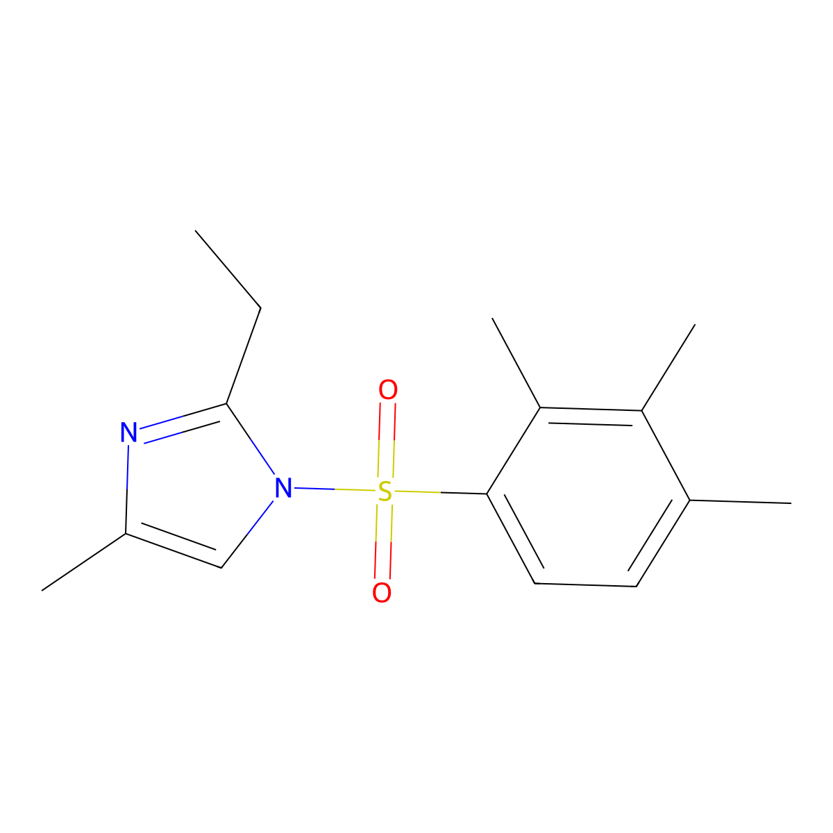 2-Ethyl-4-methyl-1-(2,3,4-trimethylphenyl)sulfonylimidazole molecular structure, CAS 433693-62-0