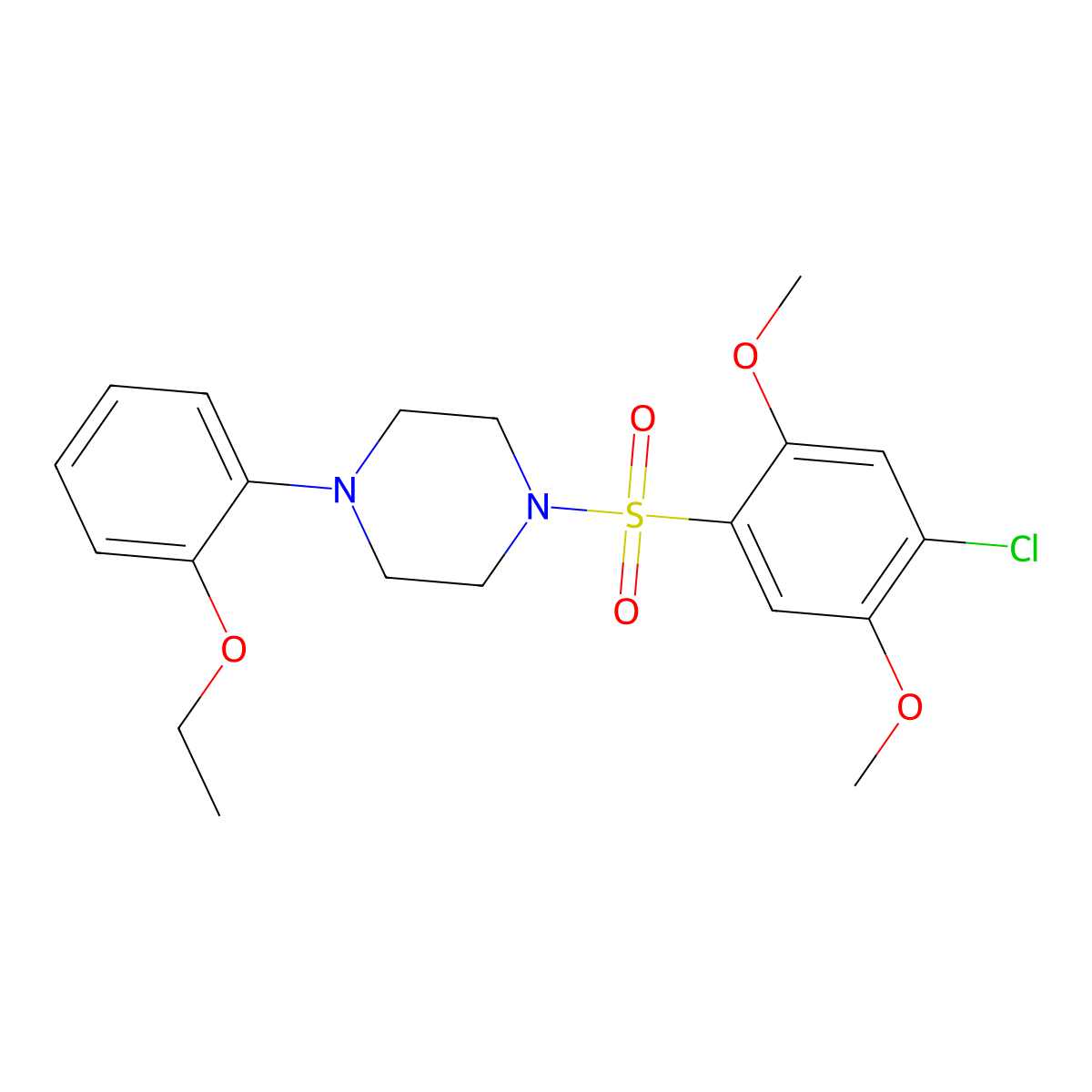 1-(4-Chloro-2,5-dimethoxyphenyl)sulfonyl-4-(2-ethoxyphenyl)piperazine molecular structure, CAS 433693-66-4