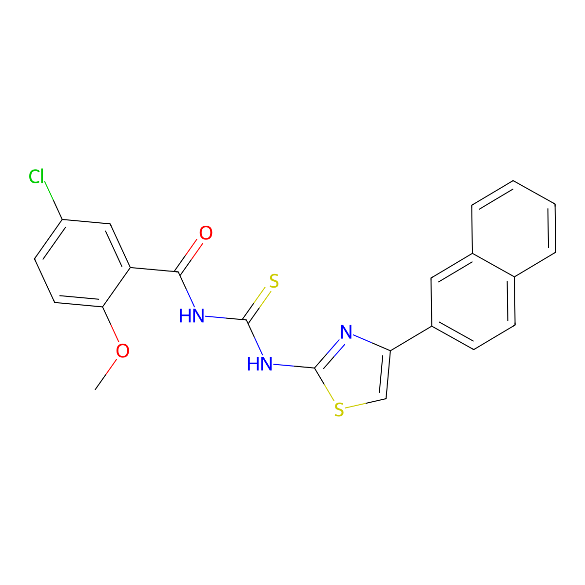 5-chloro-2-methoxy-N-[(4-naphthalen-2-yl-1,3-thiazol-2-yl)carbamothioyl]benzamide molecular structure, CAS 433693-82-4
