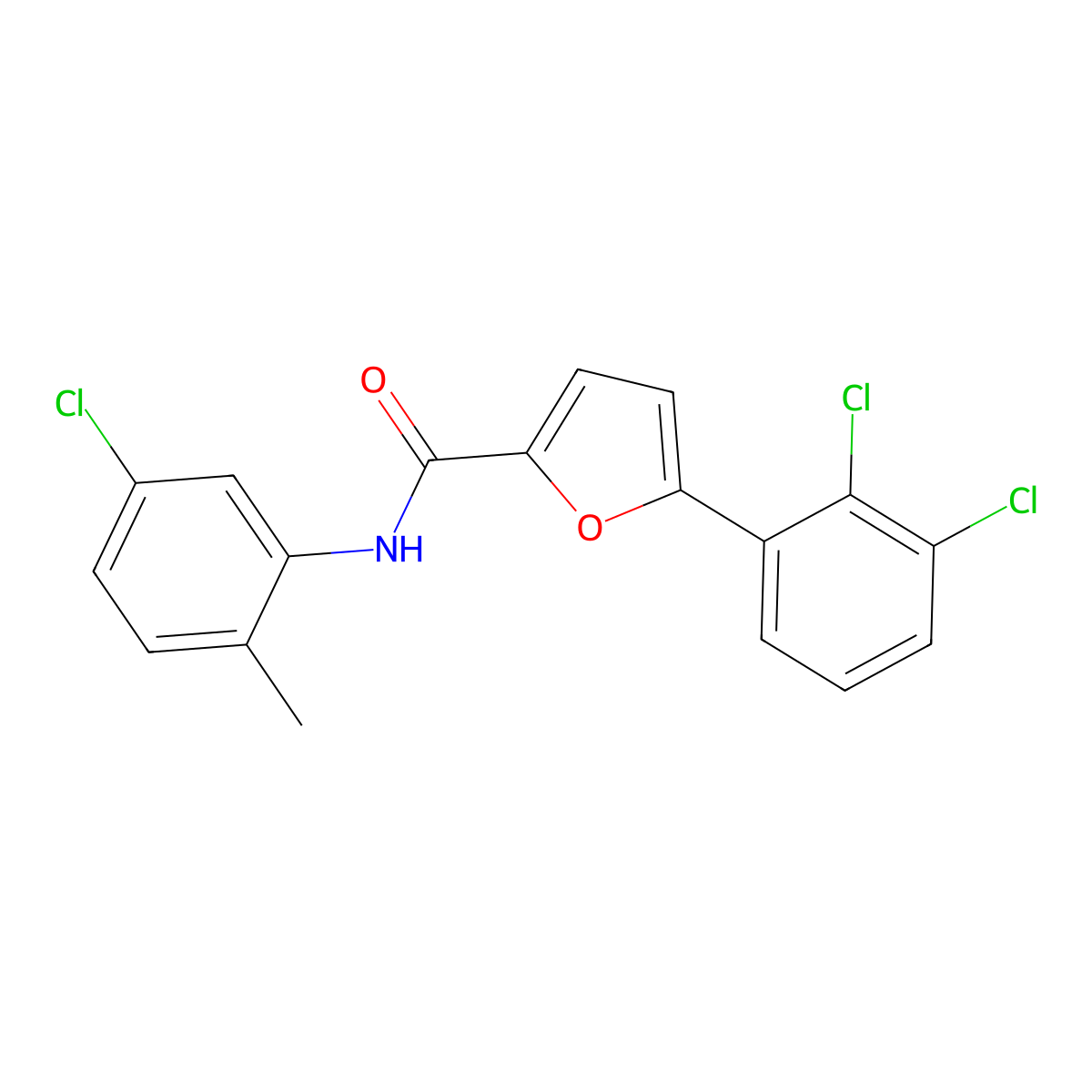 N-(5-chloro-2-methylphenyl)-5-(2,3-dichlorophenyl)furan-2-carboxamide molecular structure, CAS 433693-97-1