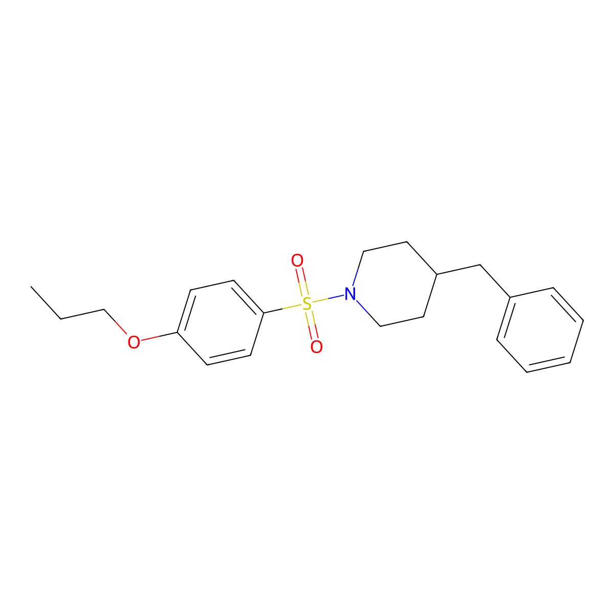 4-Benzyl-1-[(4-propoxyphenyl)sulfonyl]piperidine molecular structure, CAS 433693-98-2