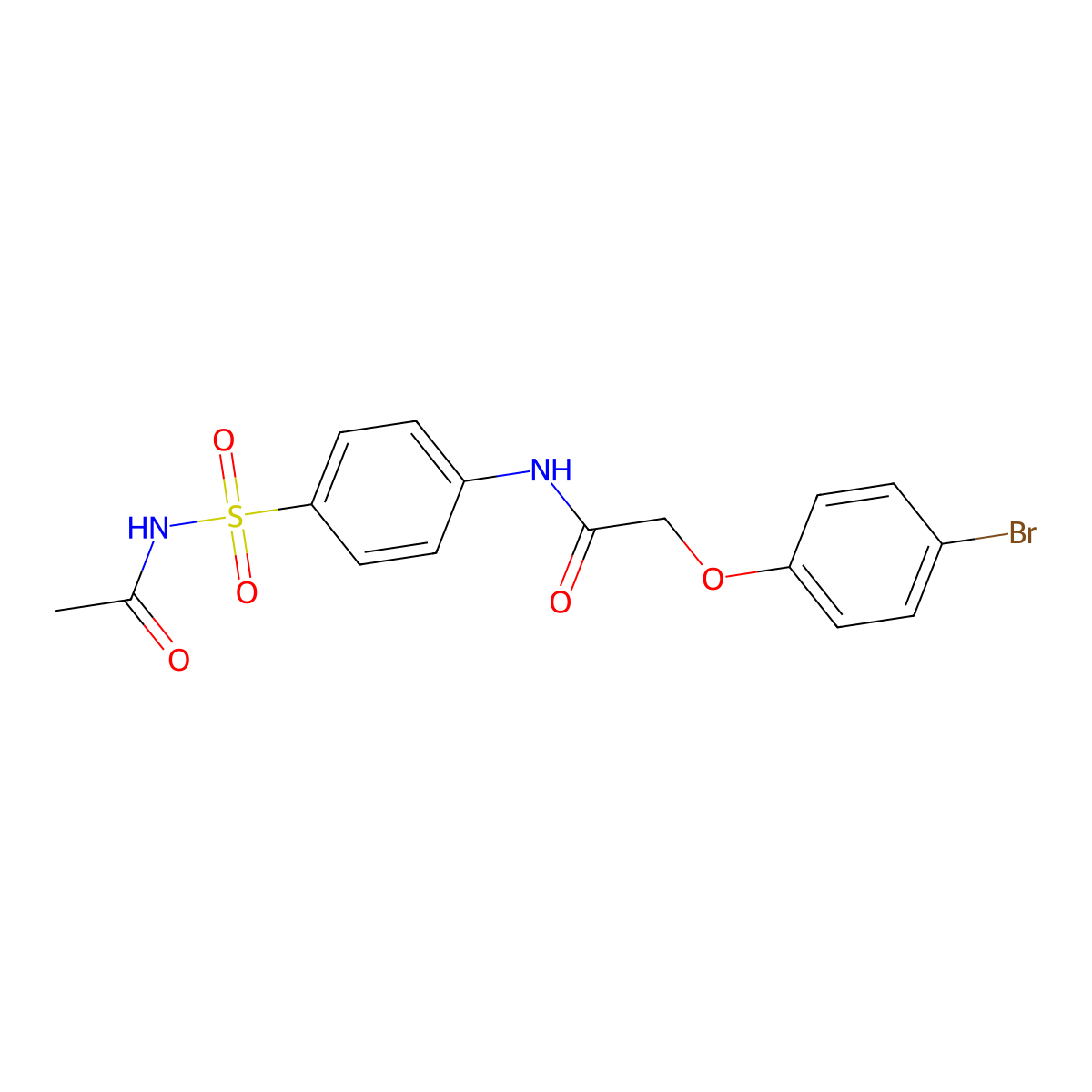 N-[4-(acetylsulfamoyl)phenyl]-2-(4-bromophenoxy)acetamide molecular structure, CAS 433694-07-6