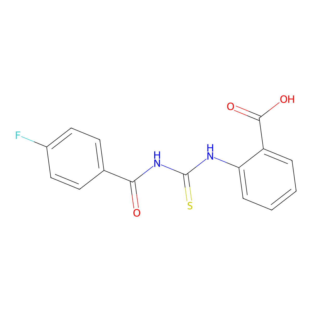 2-[(4-Fluorobenzoyl)carbamothioylamino]benzoic acid molecular structure, CAS 433694-09-8