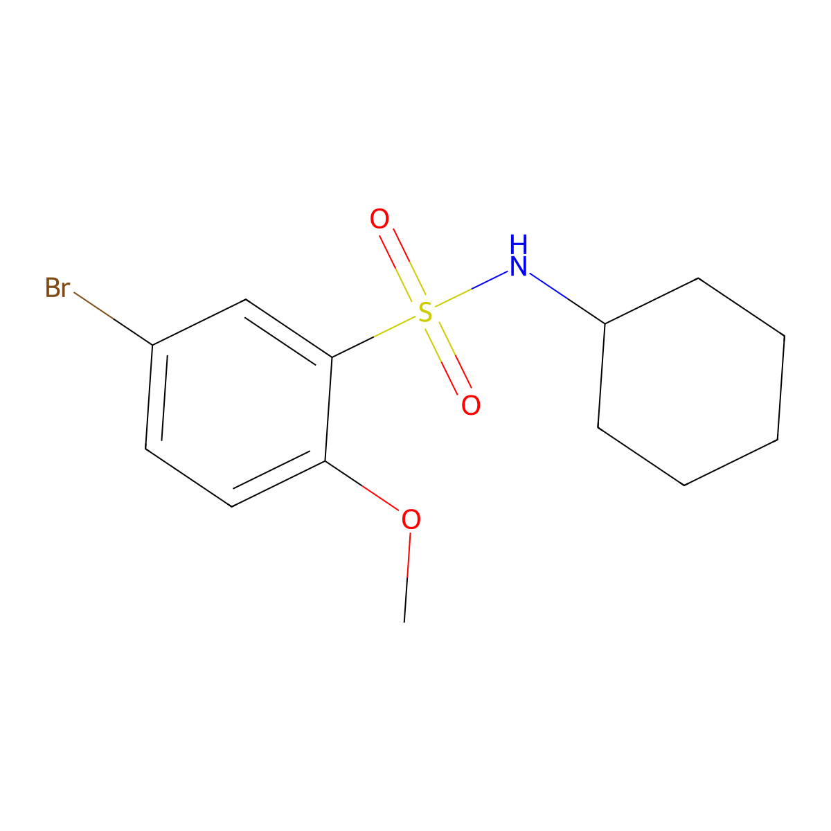 5-bromo-N-cyclohexyl-2-methoxybenzenesulfonamide molecular structure, CAS 433694-10-1