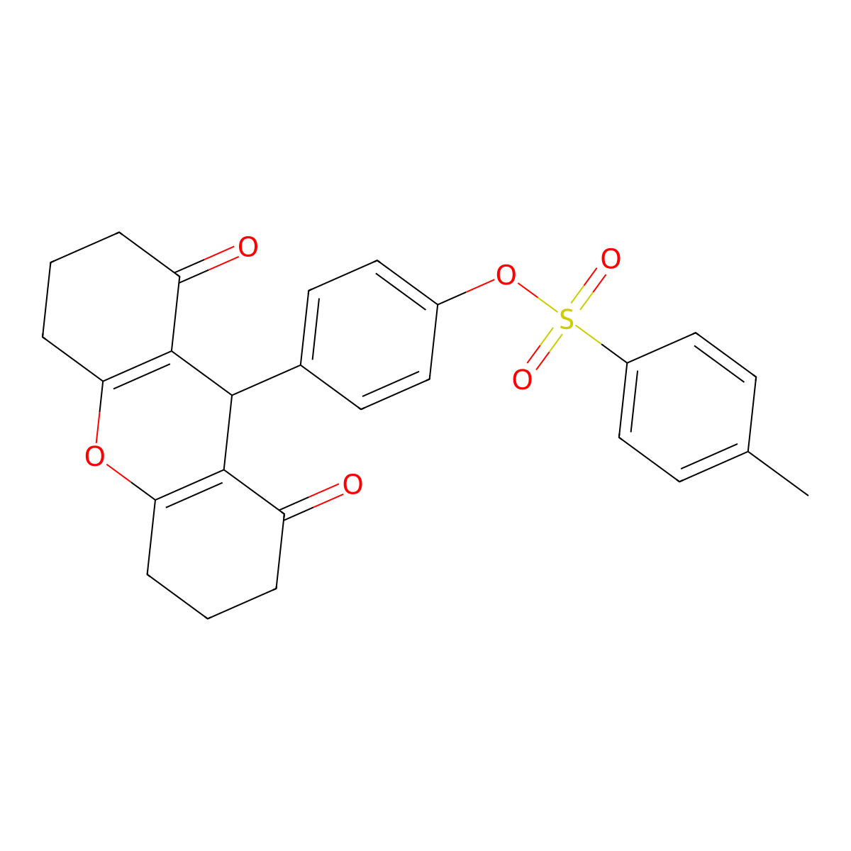 4-(1,8-dioxo-2,3,4,5,6,7,8,9-octahydro-1H-xanthen-9-yl)phenyl 4-methylbenzenesulfonate molecular structure, CAS 433694-21-4
