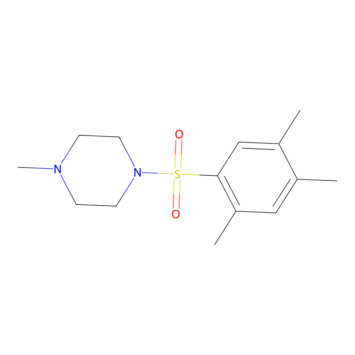 1-Methyl-4-(2,4,5-trimethylphenyl)sulfonylpiperazine molecular structure, CAS 433694-33-8