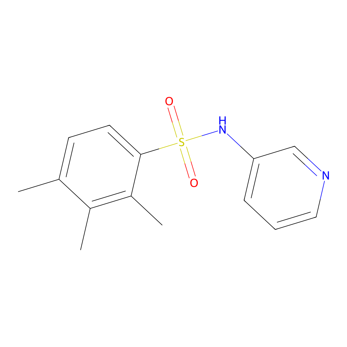 2,3,4-trimethyl-N-(3-pyridinyl)benzenesulfonamide molecular structure, CAS 433694-38-3