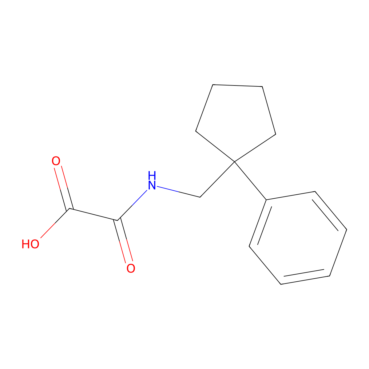 Oxo{[(1-phenylcyclopentyl)methyl]amino}acetic acid molecular structure, CAS 433694-40-7