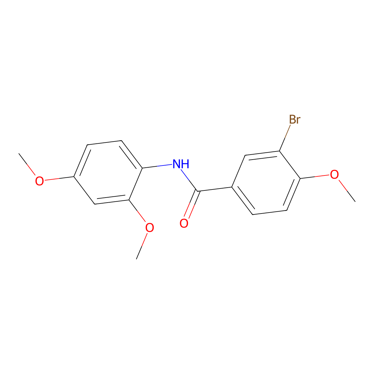 3-bromo-N-(2,4-dimethoxyphenyl)-4-methoxybenzamide molecular structure, CAS 433694-45-2