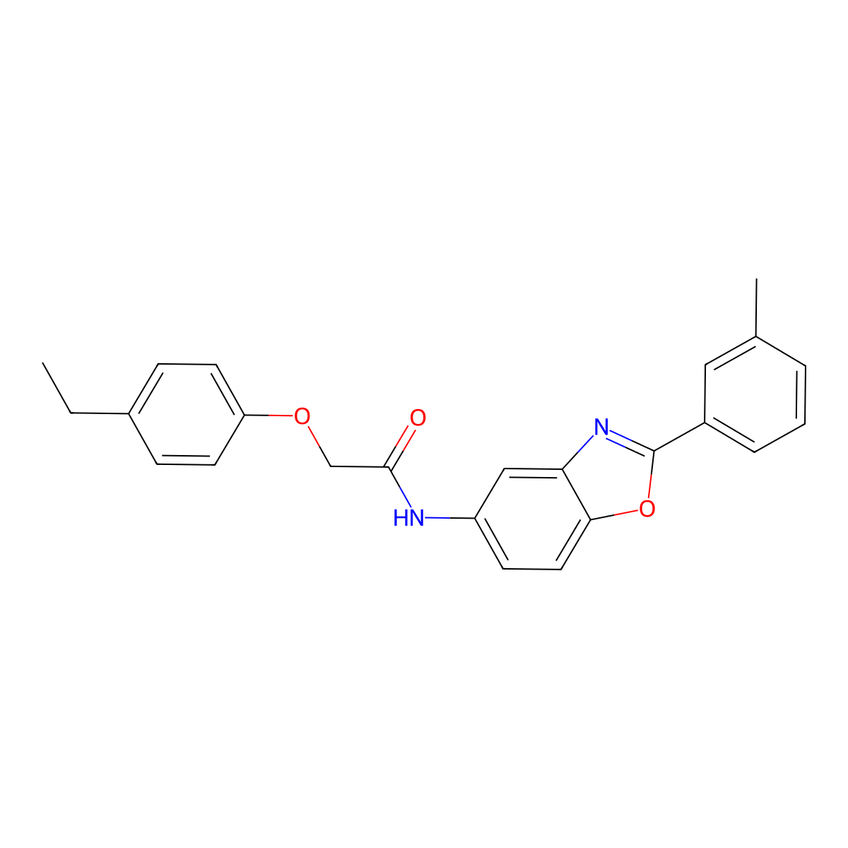 2-(4-ethylphenoxy)-N-[2-(3-methylphenyl)-1,3-benzoxazol-5-yl]acetamide molecular structure, CAS 433694-61-2