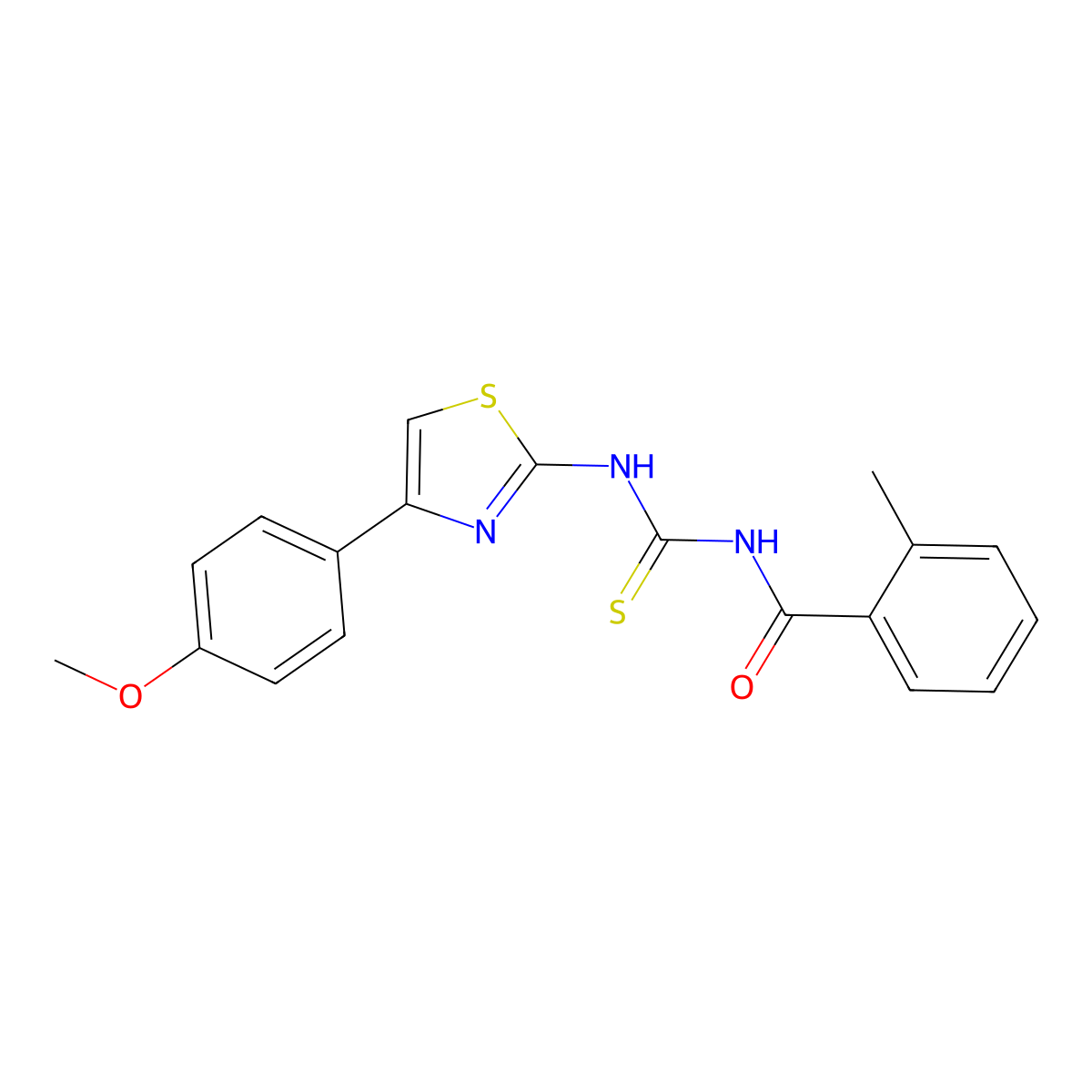 N-[[4-(4-methoxyphenyl)-1,3-thiazol-2-yl]carbamothioyl]-2-methylbenzamide molecular structure, CAS 433694-69-0