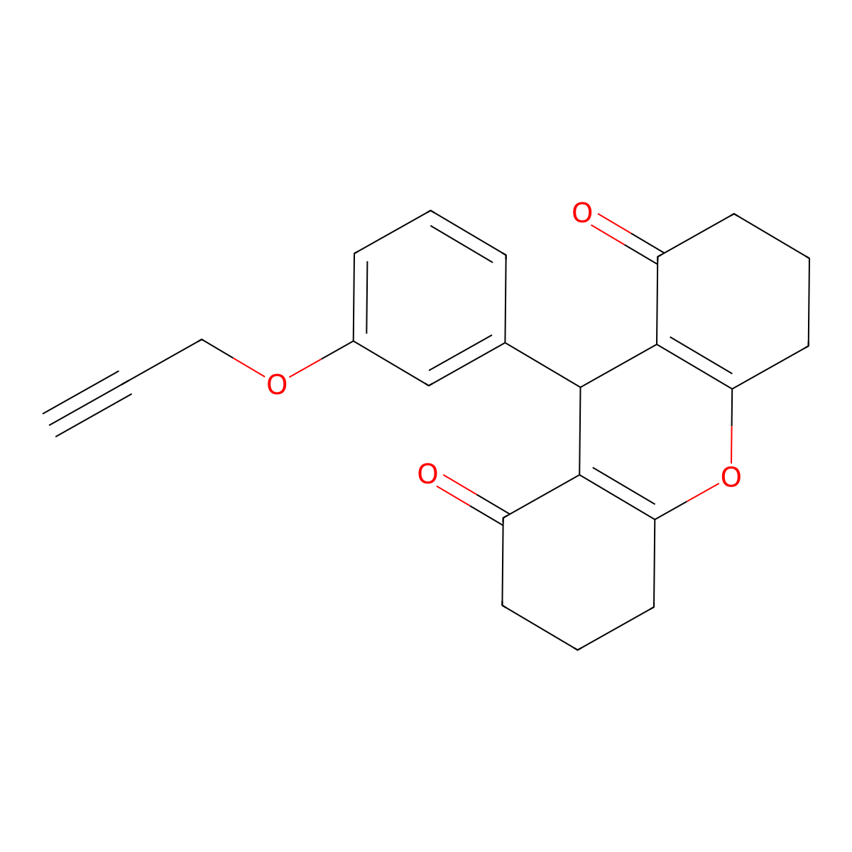 9-(3-prop-2-ynoxyphenyl)-3,4,5,6,7,9-hexahydro-2H-xanthene-1,8-dione molecular structure, CAS 433694-71-4