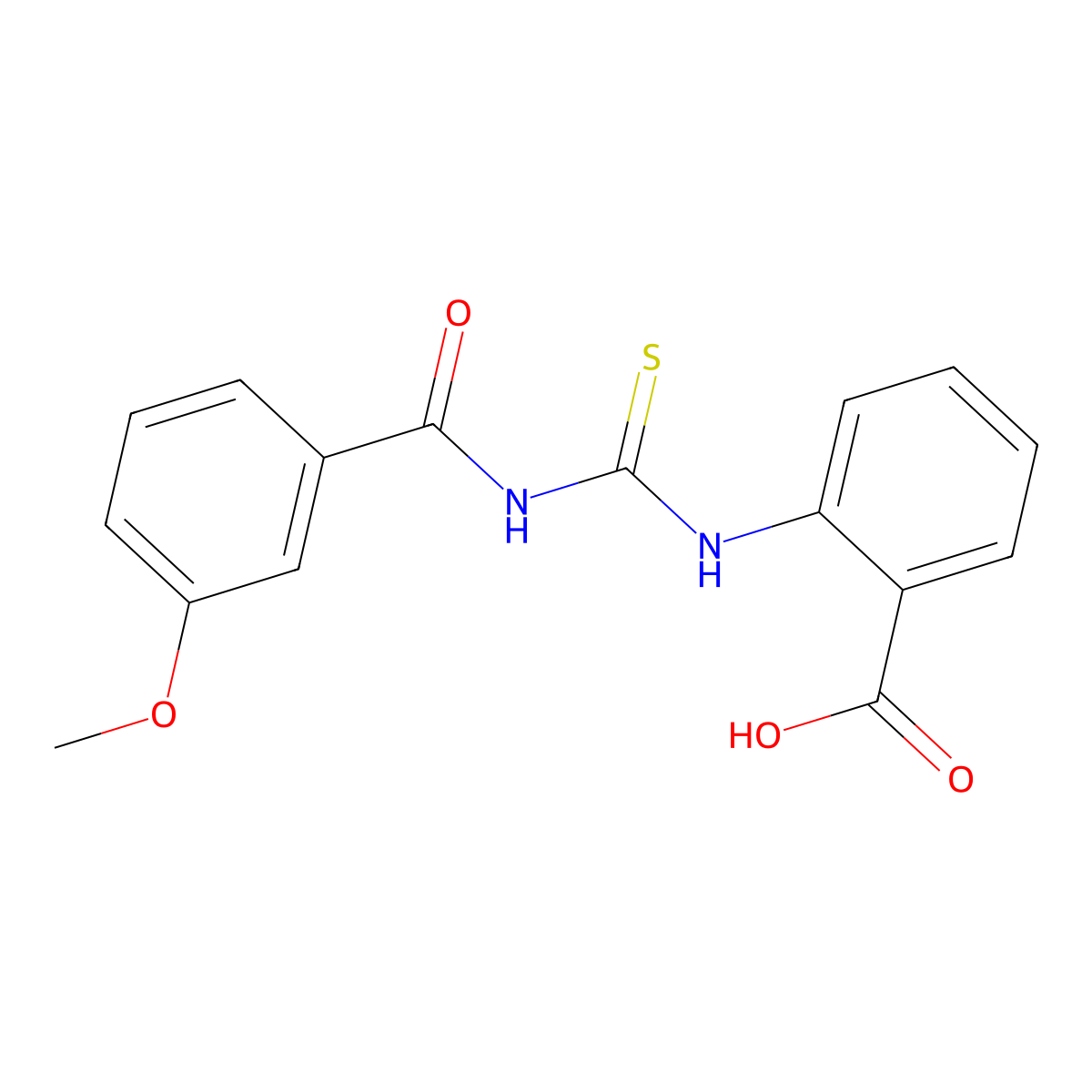 2-({[(3-Methoxyphenyl)carbonyl]carbamothioyl}amino)benzoic acid molecular structure, CAS 433694-82-7