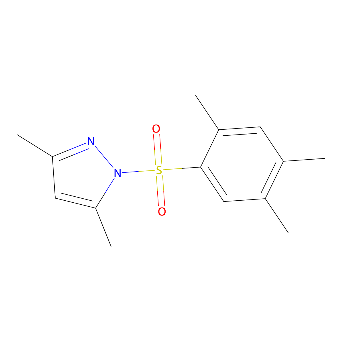 3,5-dimethyl-1-[(2,4,5-trimethylphenyl)sulfonyl]-1H-pyrazole molecular structure, CAS 433694-90-7