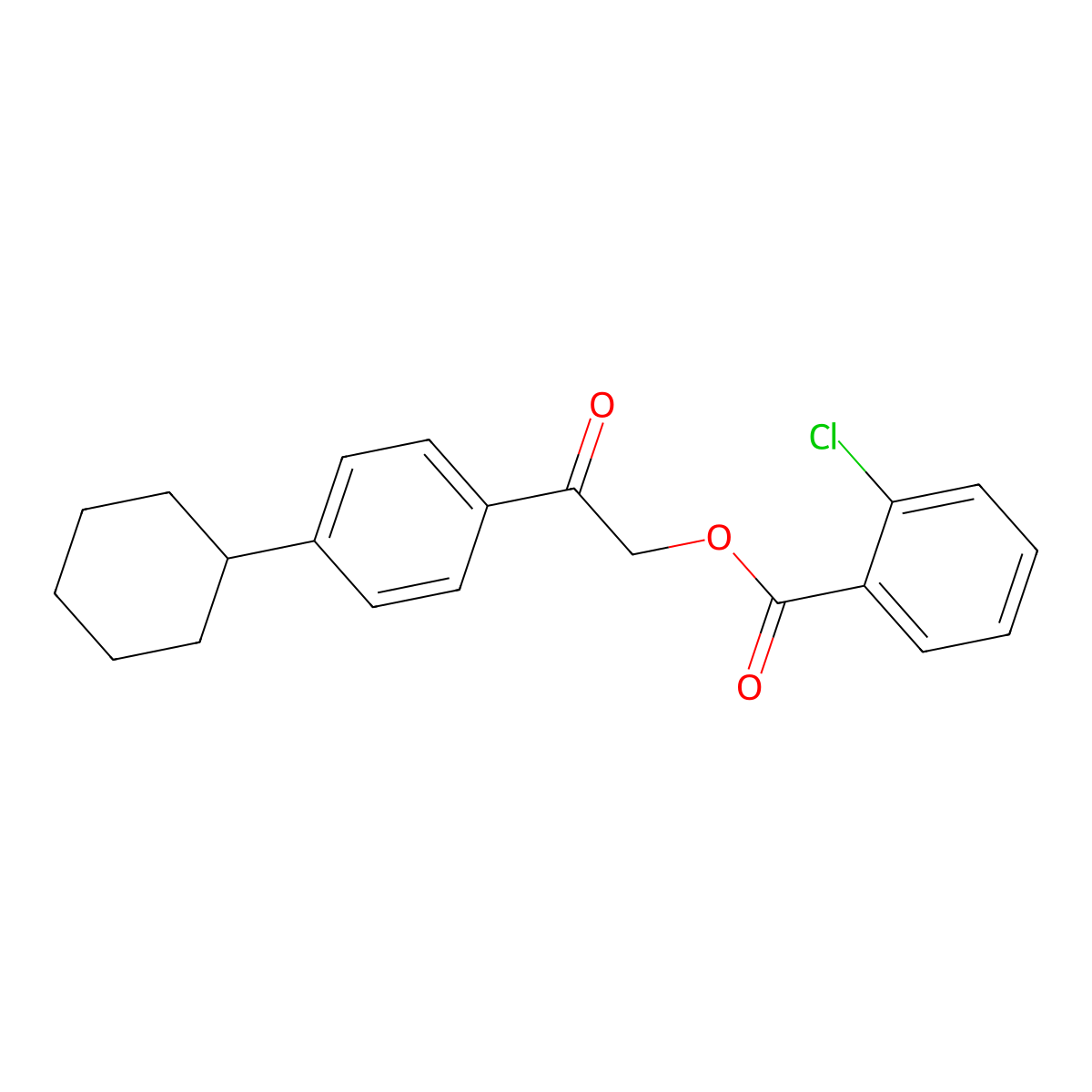 2-(4-Cyclohexylphenyl)-2-oxoethyl 2-chlorobenzoate molecular structure, CAS 433694-92-9