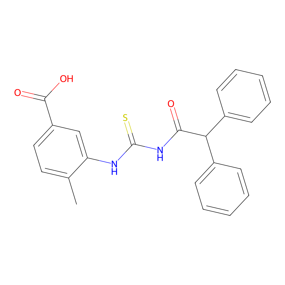 3-{[(Diphenylacetyl)carbamothioyl]amino}-4-methylbenzoic acid molecular structure, CAS 433695-07-9