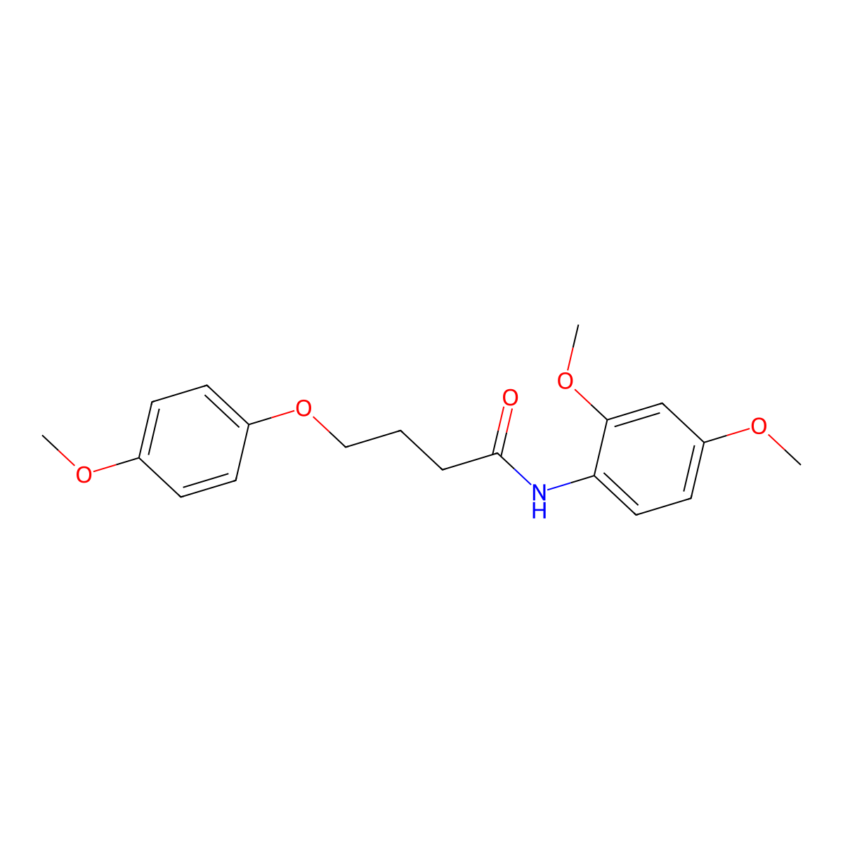 N-(2,4-dimethoxyphenyl)-4-(4-methoxyphenoxy)butanamide molecular structure, CAS 433695-12-6