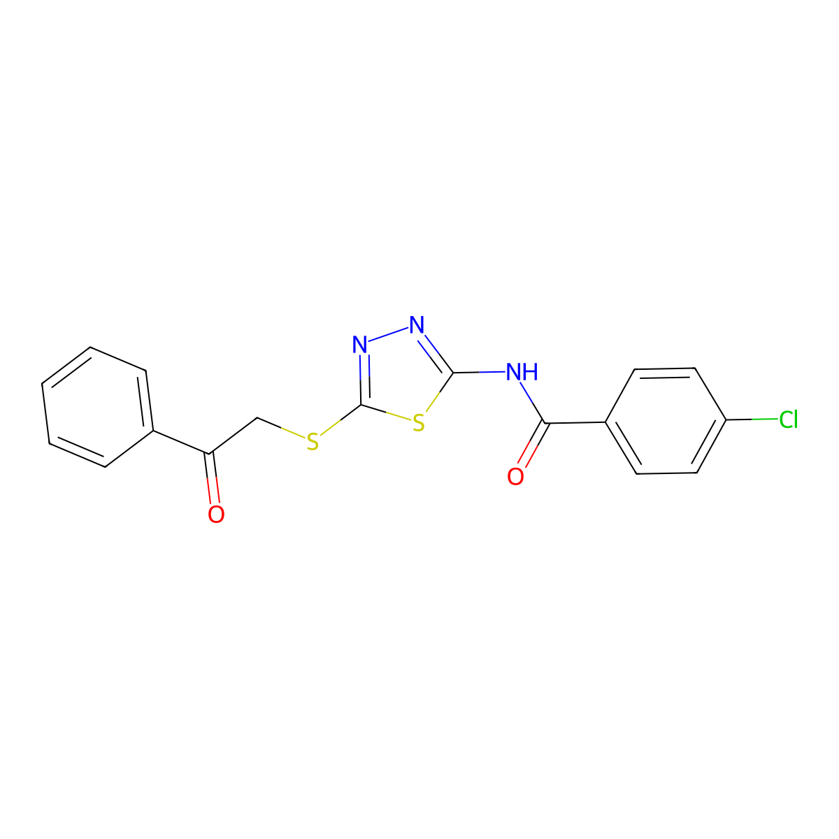 4-chloro-N-{5-[(2-oxo-2-phenylethyl)sulfanyl]-1,3,4-thiadiazol-2-yl}benzamide molecular structure, CAS 433695-27-3