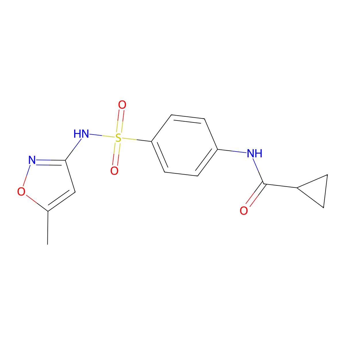 N-(4-{[(5-methyl-3-isoxazolyl)amino]sulfonyl}phenyl)cyclopropanecarboxamide molecular structure, CAS 433695-48-8