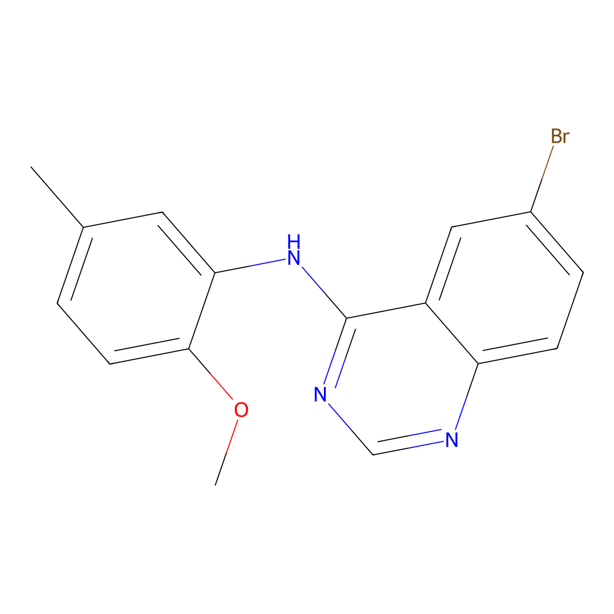 6-bromo-N-(2-methoxy-5-methylphenyl)quinazolin-4-amine molecular structure, CAS 433695-51-3
