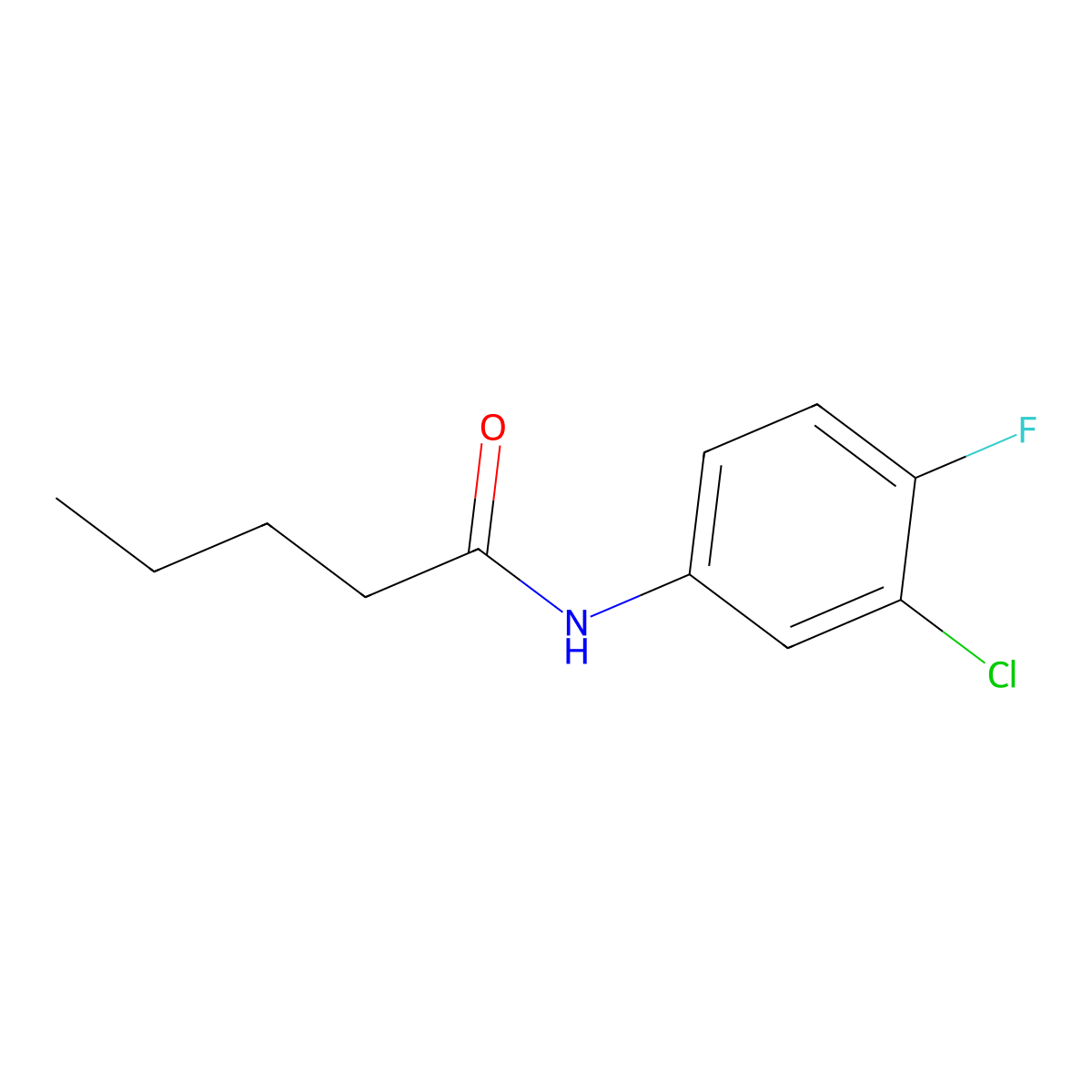 N-(3-chloro-4-fluorophenyl)pentanamide molecular structure, CAS 433695-52-4