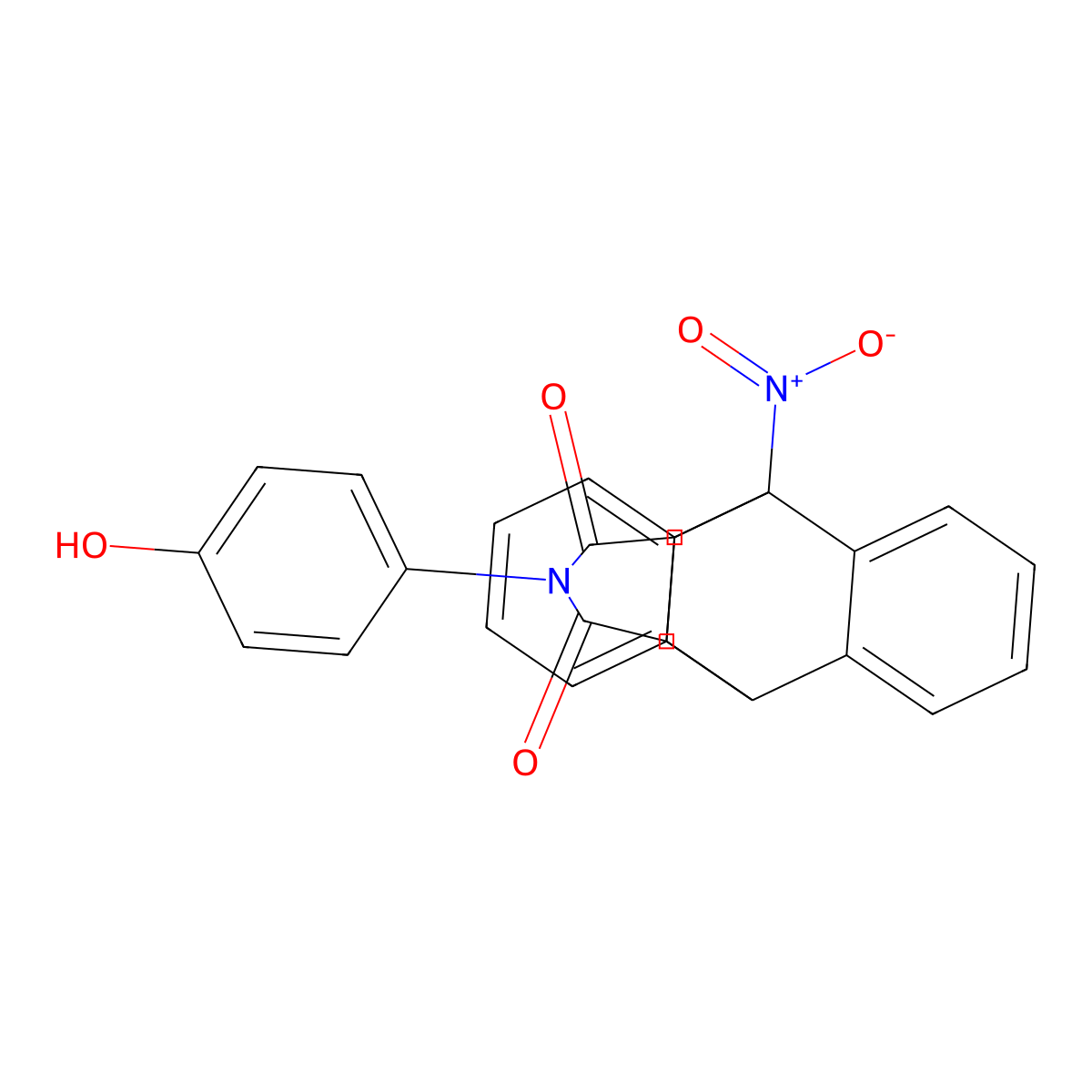 1-[Hydroxy(oxido)amino]-17-(4-hydroxyphenyl)-17-azapentacyclo[6.6.5.0~2,7~.0~9,14~.0~15,19~]nonadeca-2,4,6,9,11,13-hexaene-16,18-dione molecular structure, CAS 433695-53-5