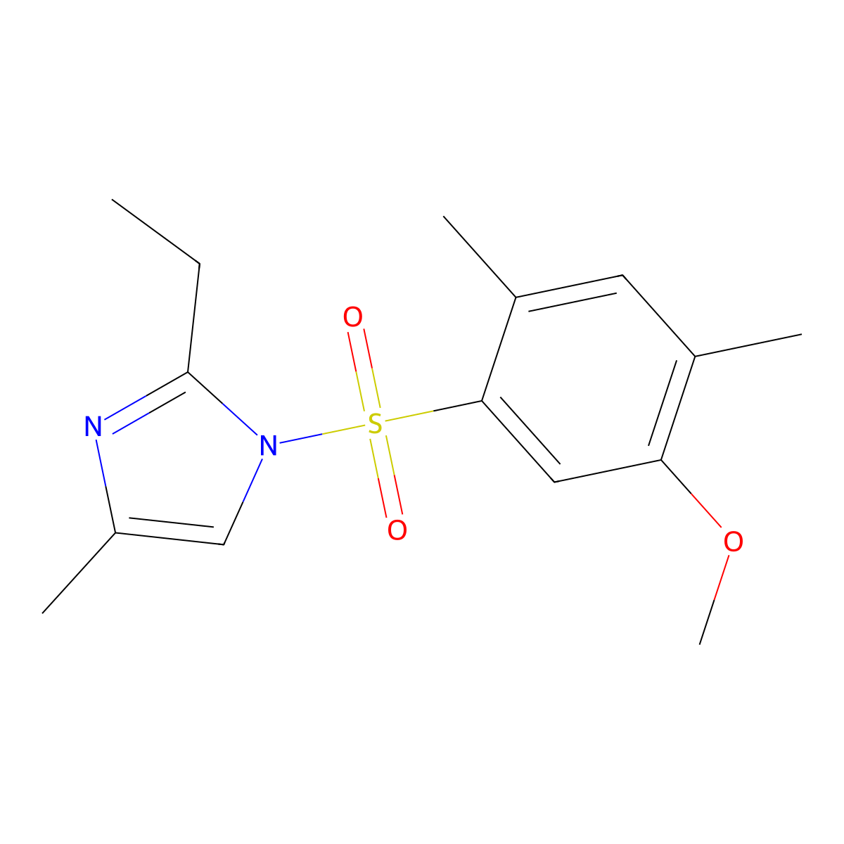 2-Ethyl-1-(5-methoxy-2,4-dimethyl-benzenesulfonyl)-4-methyl-1H-imidazole molecular structure, CAS 433695-54-6