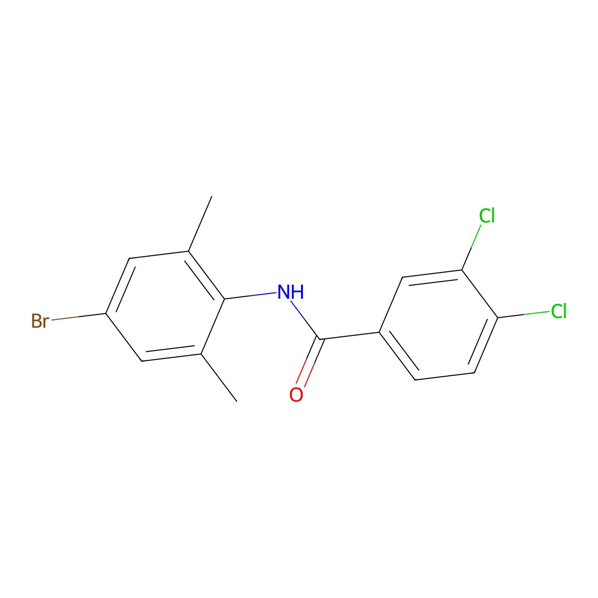 N-(4-bromo-2,6-dimethylphenyl)-3,4-dichlorobenzamide molecular structure, CAS 433695-60-4
