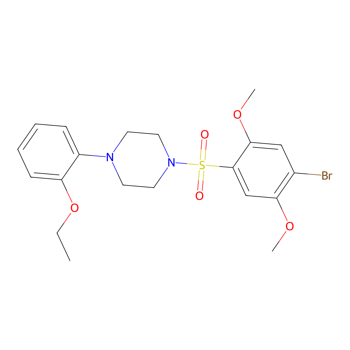1-(4-Bromo-2,5-dimethoxyphenyl)sulfonyl-4-(2-ethoxyphenyl)piperazine molecular structure, CAS 433695-74-0