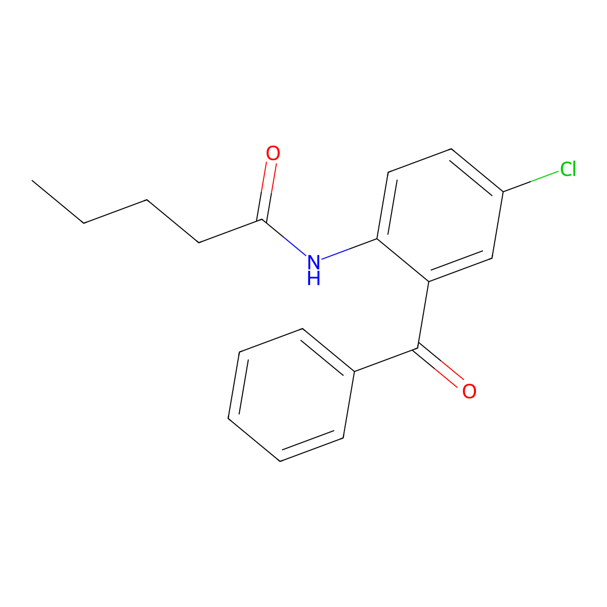 N-(2-benzoyl-4-chlorophenyl)pentanamide molecular structure, CAS 433695-92-2