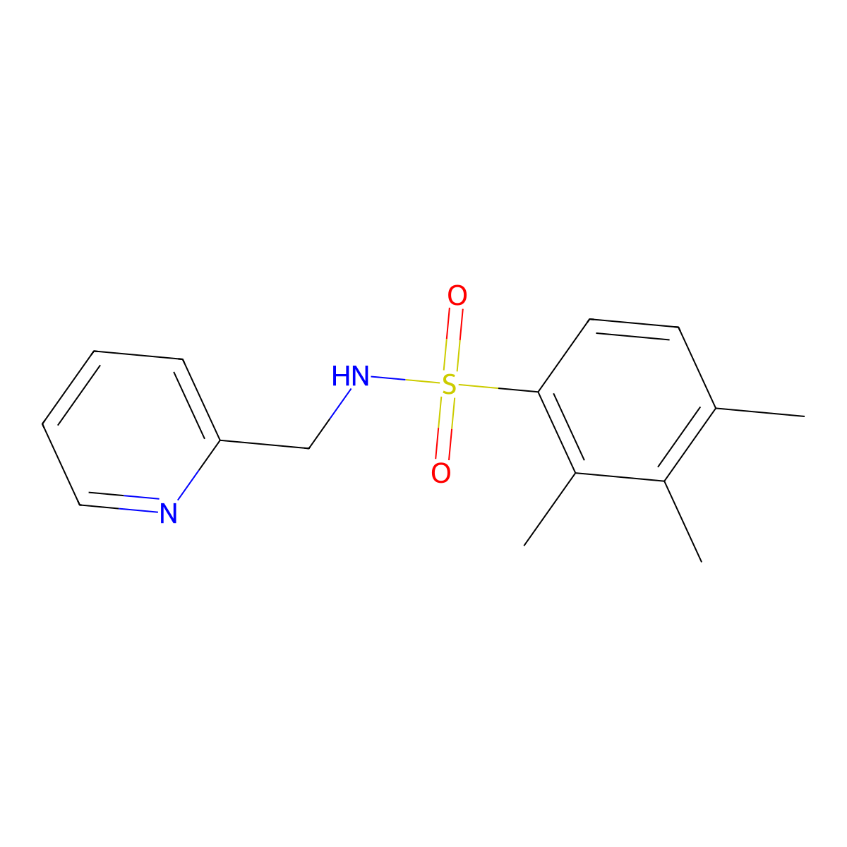 2,3,4-trimethyl-N-(pyridin-2-ylmethyl)benzenesulfonamide molecular structure, CAS 433695-98-8