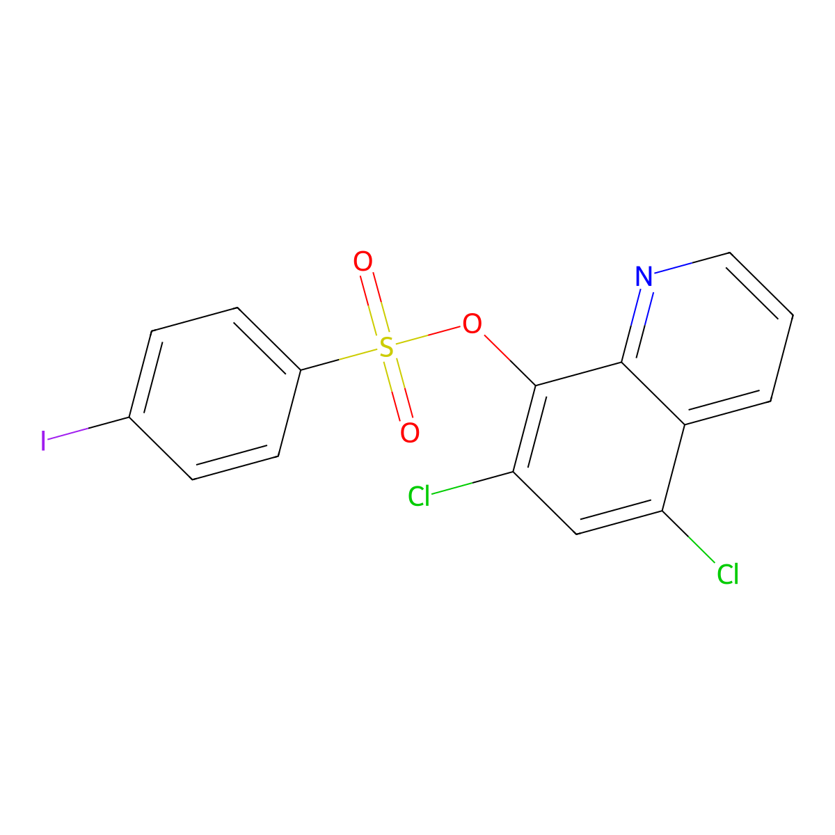 5,7-Dichloroquinolin-8-yl 4-iodobenzene-1-sulfonate molecular structure, CAS 433696-02-7