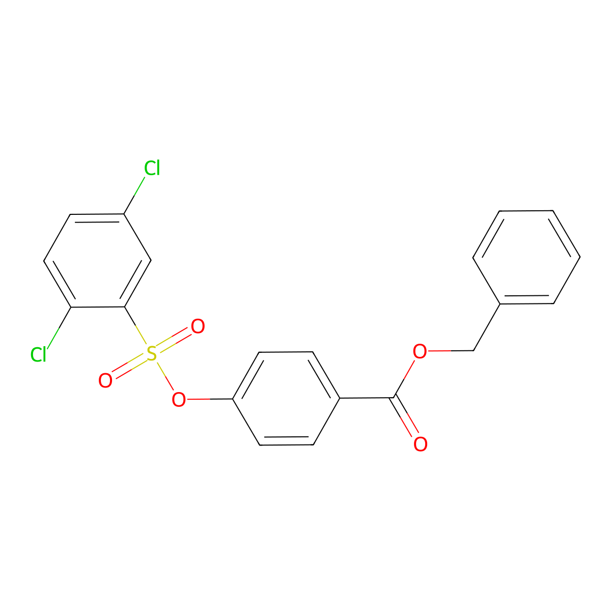 Benzyl 4-[(2,5-dichlorobenzenesulfonyl)oxy]benzoate molecular structure, CAS 433696-08-3