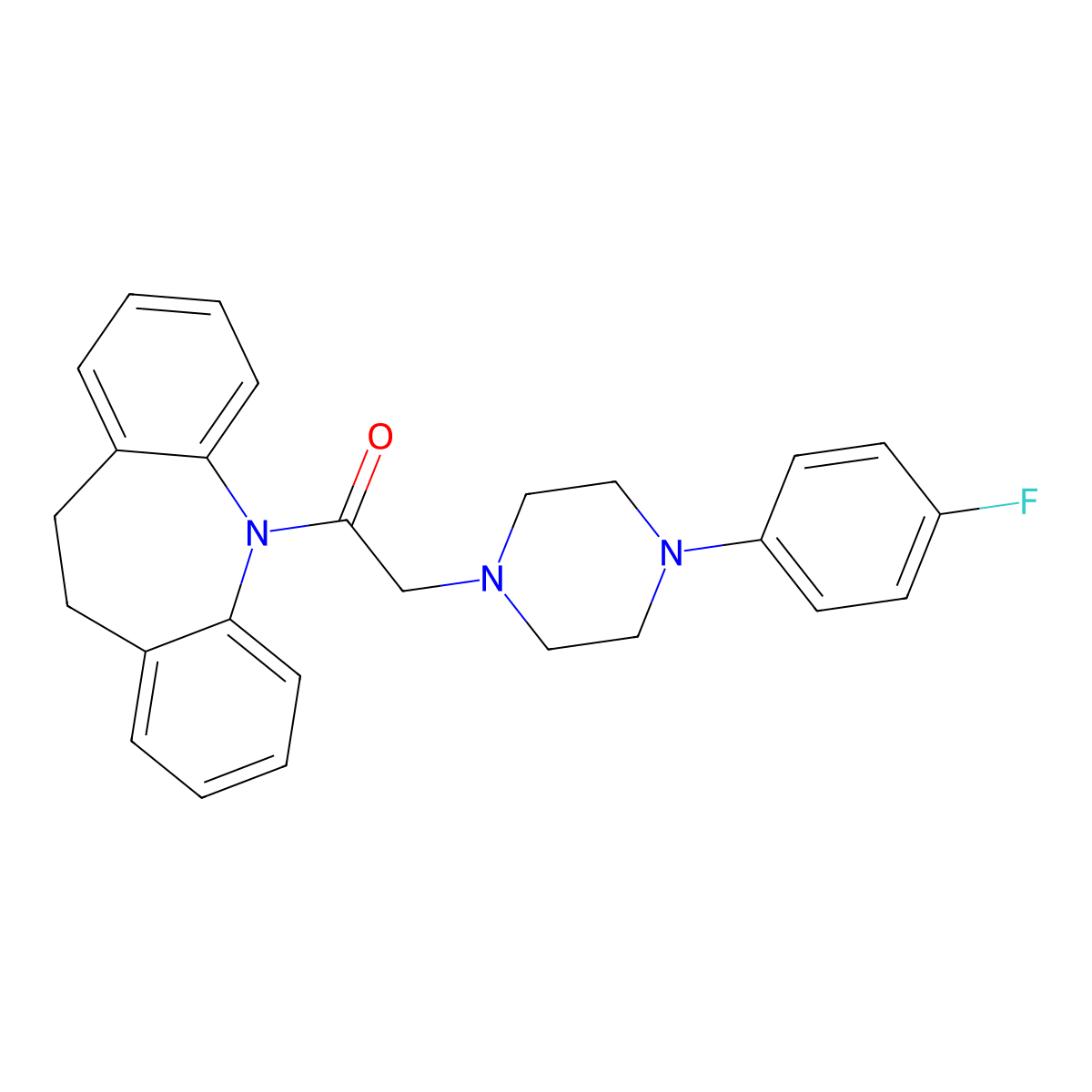 1-(10,11-dihydro-5H-dibenzo[b,f]azepin-5-yl)-2-[4-(4-fluorophenyl)piperazin-1-yl]ethanone molecular structure, CAS 433696-10-7