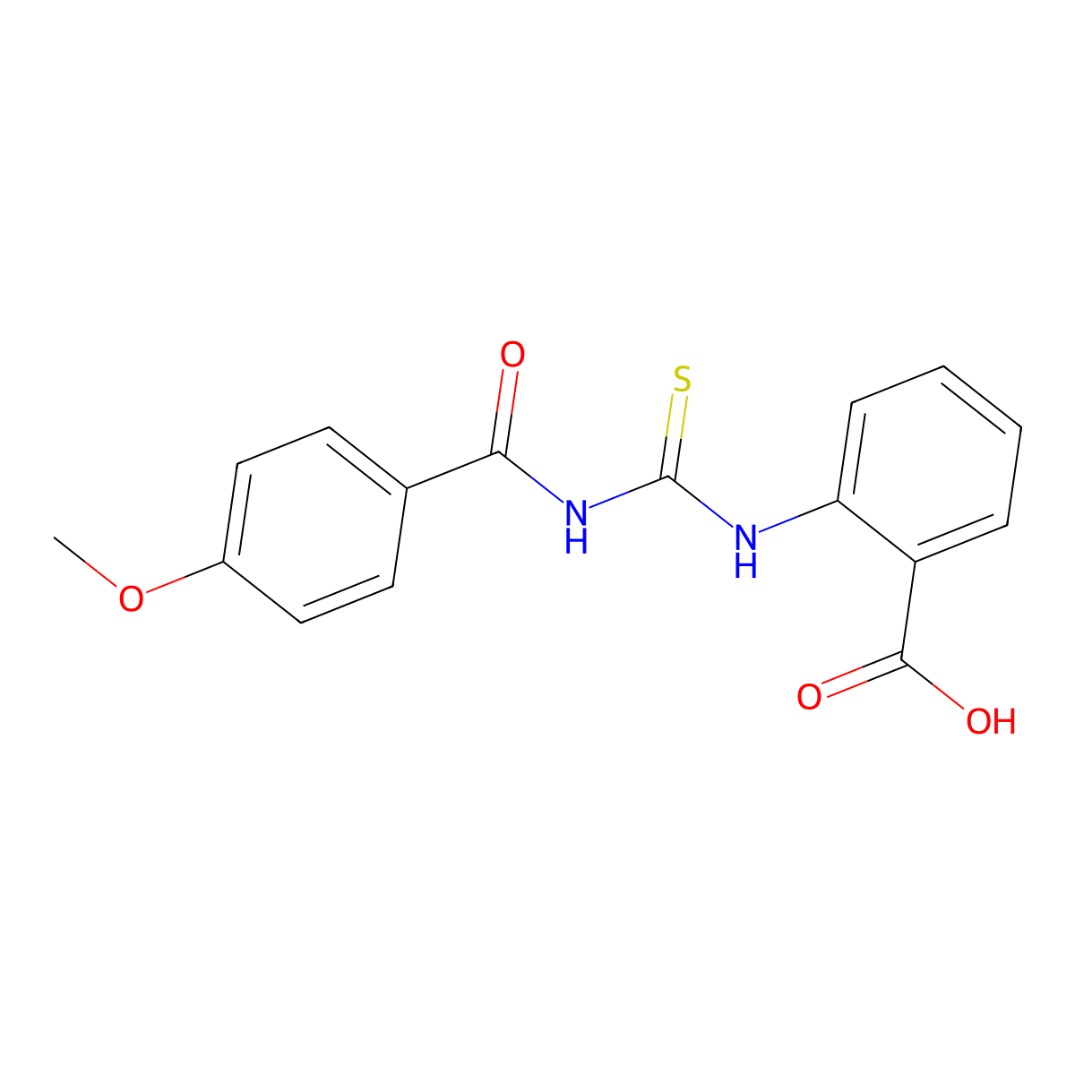 2-({[(4-Methoxyphenyl)carbonyl]carbamothioyl}amino)benzoic acid molecular structure, CAS 433696-12-9