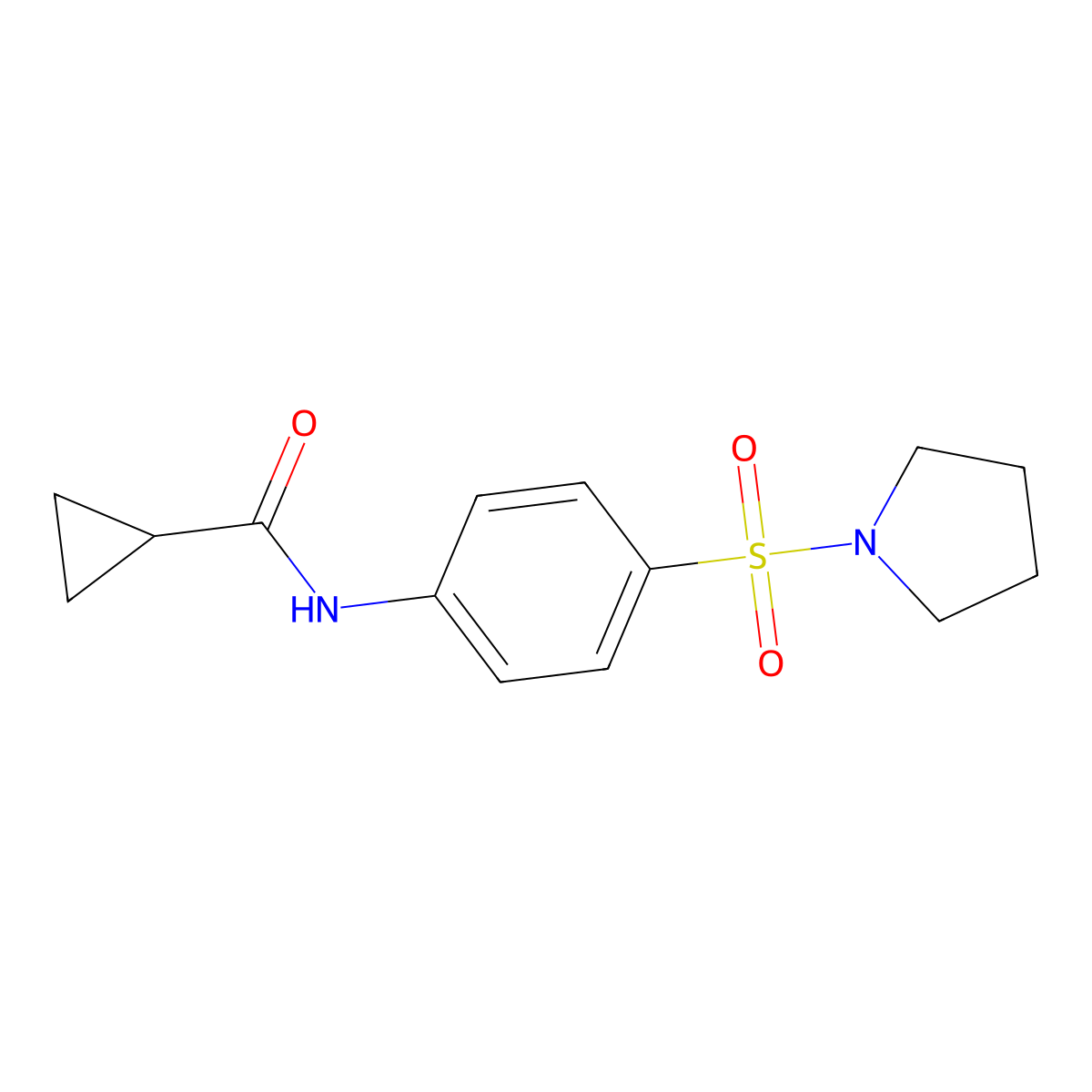N-[4-(pyrrolidin-1-ylsulfonyl)phenyl]cyclopropanecarboxamide molecular structure, CAS 433696-20-9