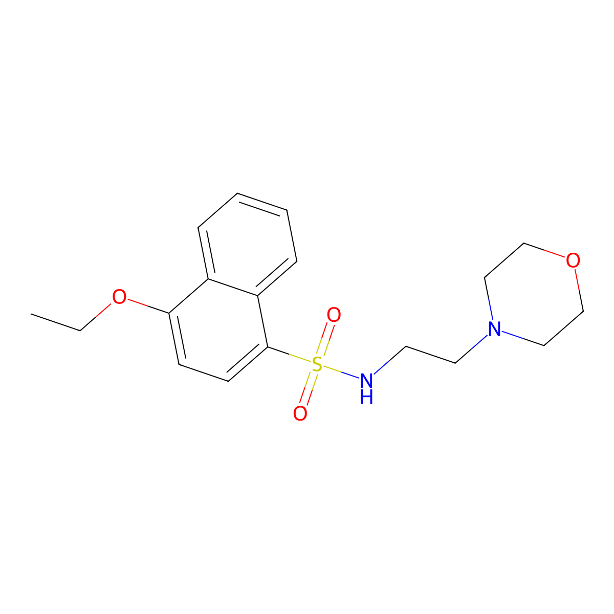 4-ethoxy-N-(2-morpholinoethyl)naphthalene-1-sulfonamide molecular structure, CAS 433696-30-1