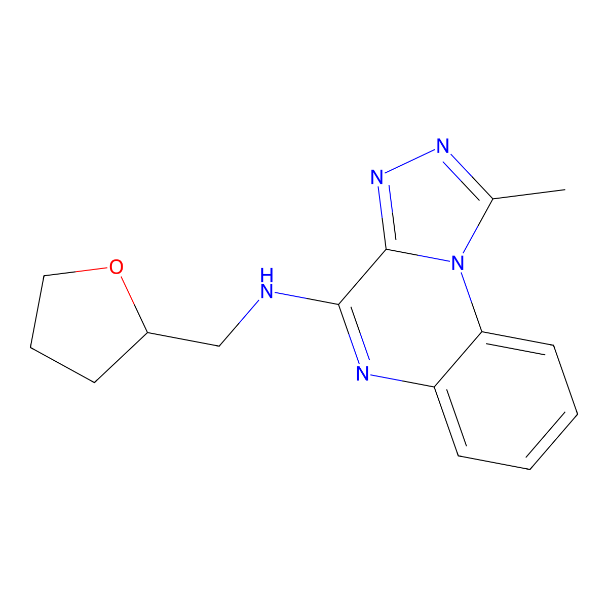 1-methyl-N-(tetrahydrofuran-2-ylmethyl)[1,2,4]triazolo[4,3-a]quinoxalin-4-amine molecular structure, CAS 433696-36-7