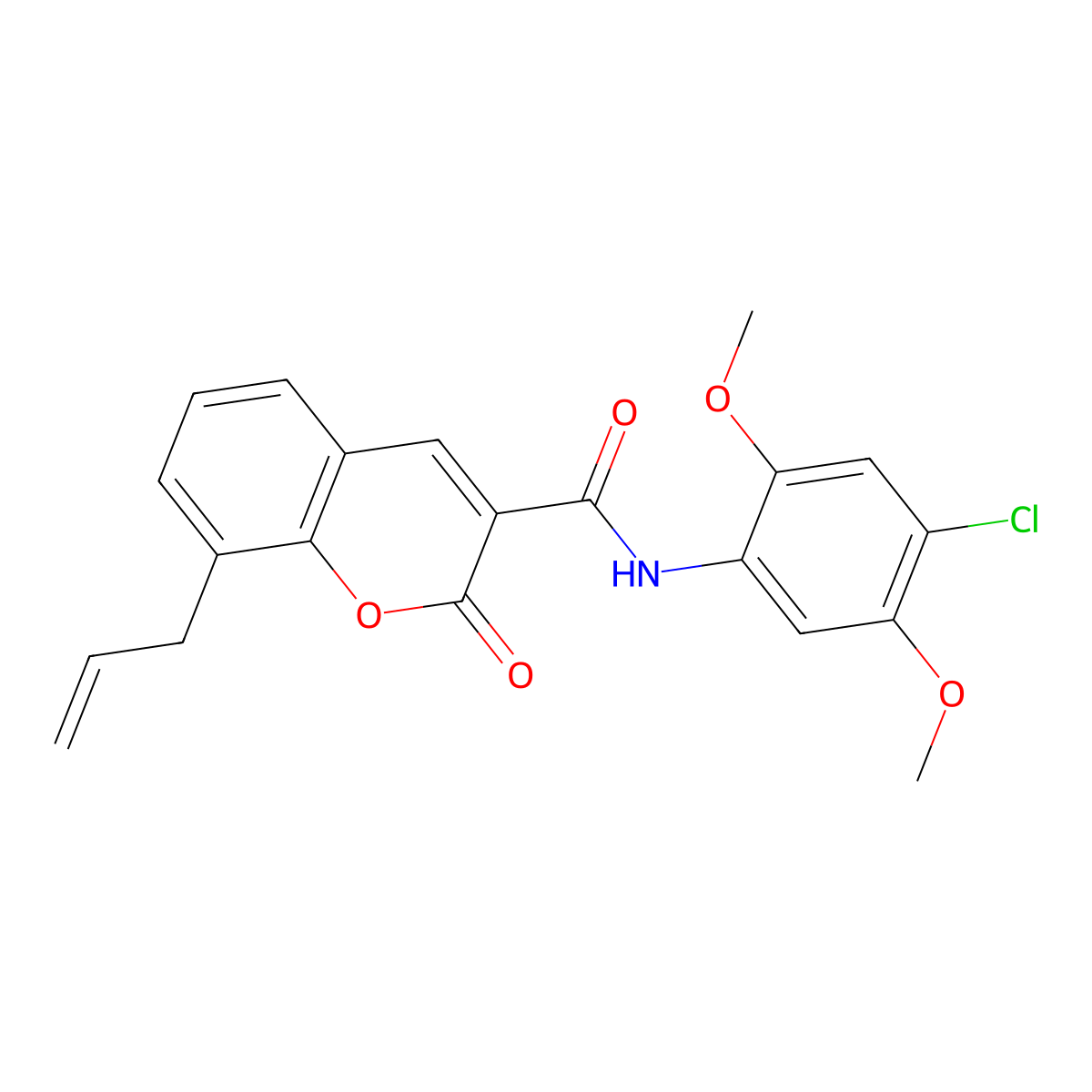 8-allyl-N-(4-chloro-2,5-dimethoxyphenyl)-2-oxo-2H-chromene-3-carboxamide molecular structure, CAS 433696-47-0