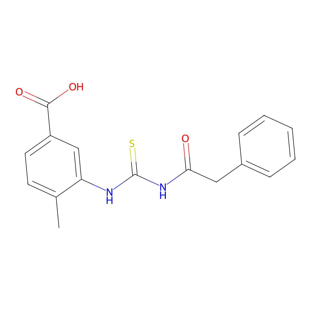 4-Methyl-3-{[(phenylacetyl)carbamothioyl]amino}benzoic acid molecular structure, CAS 433696-55-0