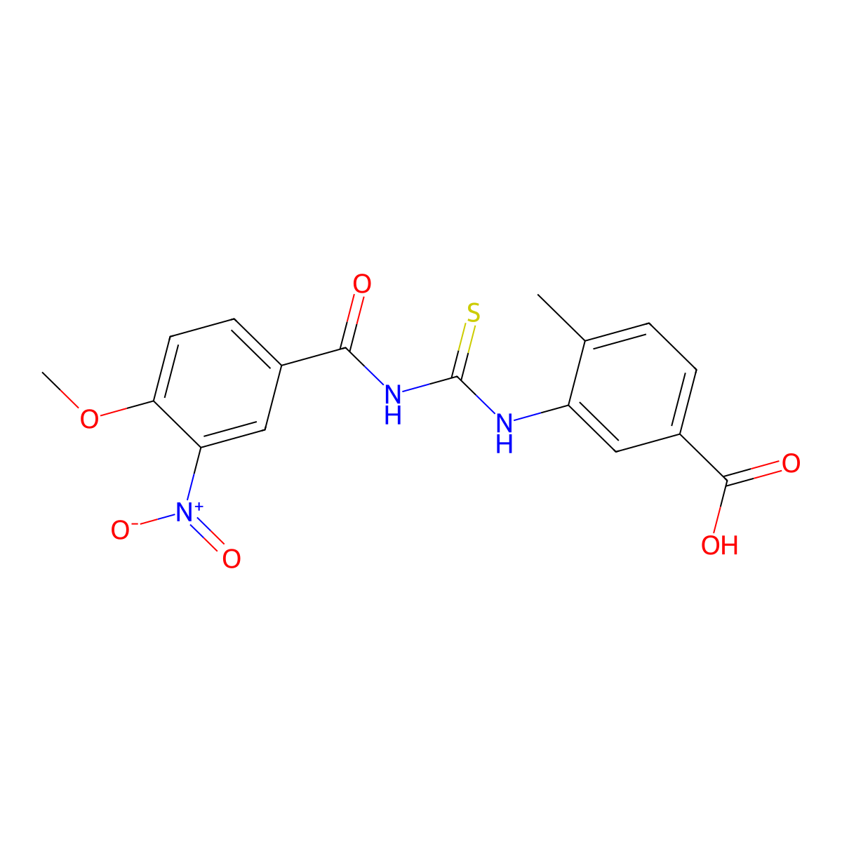 3-({[(4-Methoxy-3-nitrophenyl)carbonyl]carbamothioyl}amino)-4-methylbenzoic acid molecular structure, CAS 433696-78-7